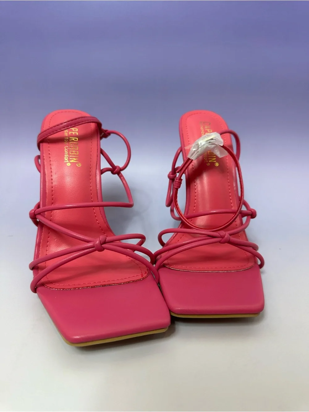 Cape Robbin Hot Pink Knotted Strappy Stiletto Heel Sandals